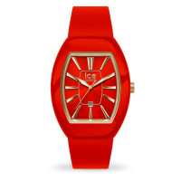 ICE-WATCH ICE Dome Red Gold 35mm – Unisex Ρολόι Quartz με Κόκκινο Λουράκι και Χρυσές Λεπτομέρειες
